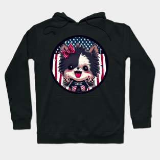 Cute Dog 4th Of July Punk Patriot Hoodie